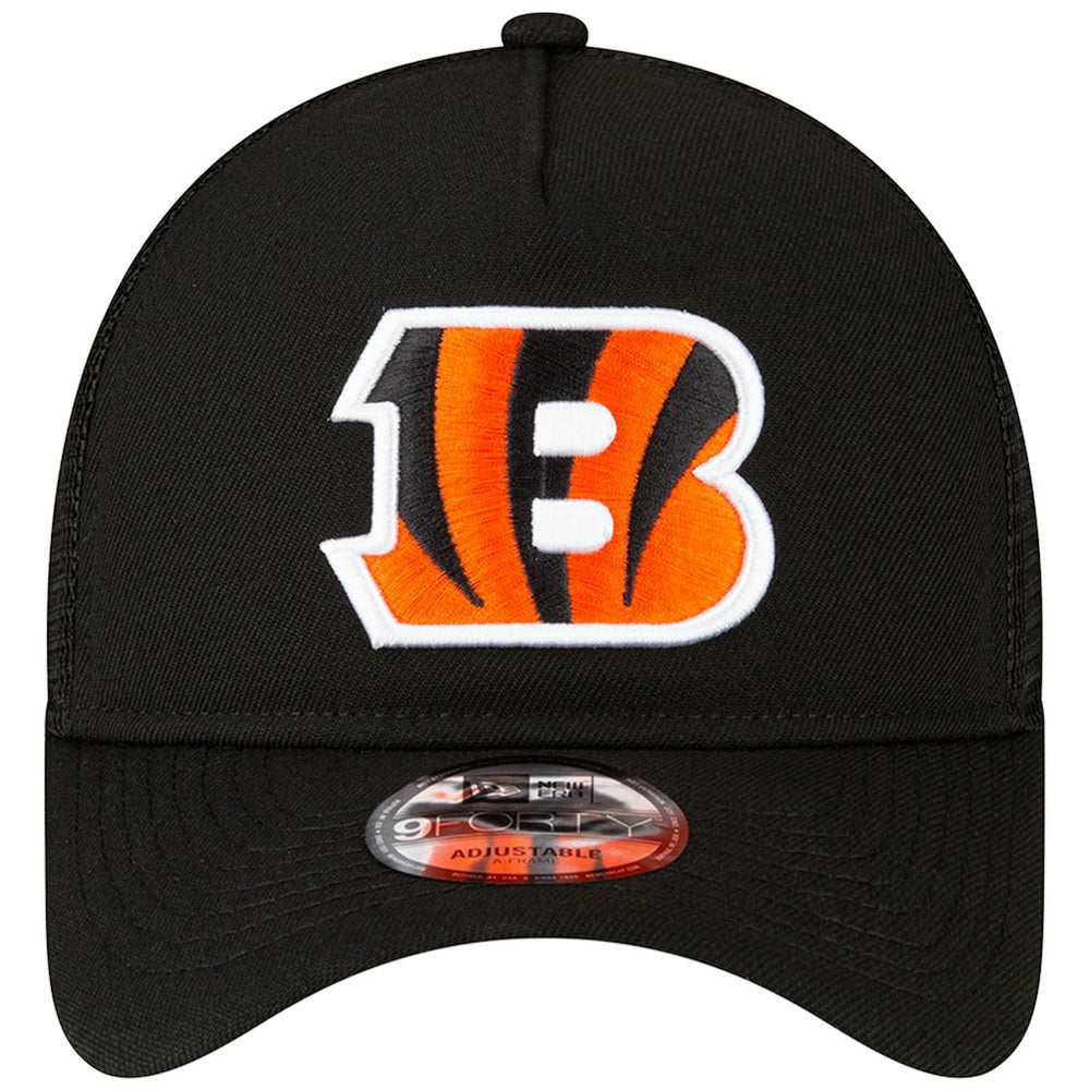 Cincinnati Bengals New Era A-Frame Trucker 9FORTY Adjustable Hat - Black sale