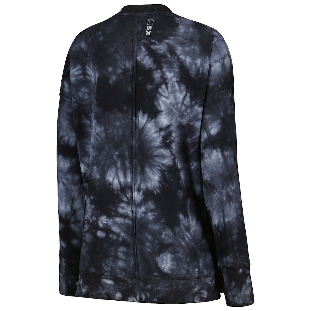 Las Vegas Raiders MSX by Michael Strahan Women's Bailey Tie-Dye Pullover Sweatshirt - Black cheap