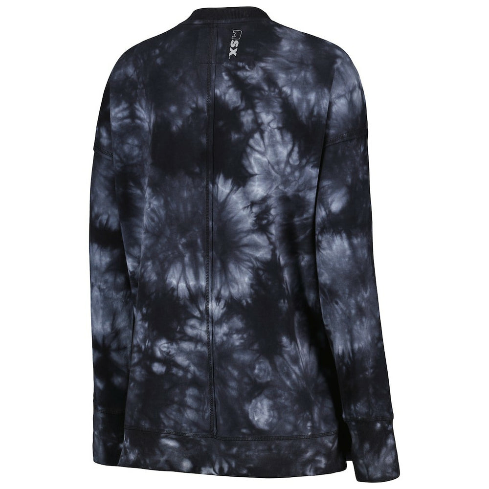 Las Vegas Raiders MSX by Michael Strahan Women's Bailey Tie-Dye Pullover Sweatshirt - Black cheap