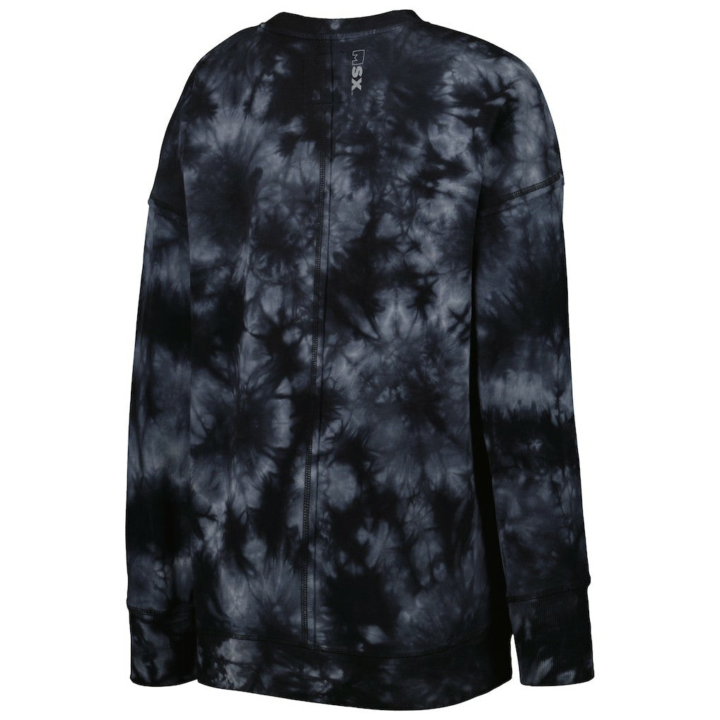 New Orleans Saints MSX by Michael Strahan Women's Bailey Tie-Dye Tri-Blend Pullover Sweatshirt - Black cheap