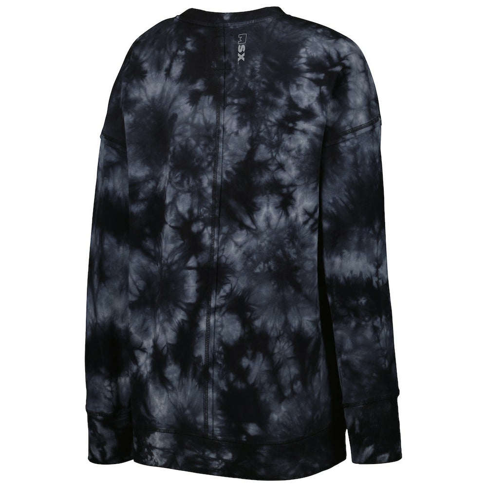 New Orleans Saints MSX by Michael Strahan Women's Bailey Tie-Dye Tri-Blend Pullover Sweatshirt - Black cheap