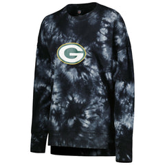 Green Bay Packers MSX by Michael Strahan Women's Bailey Tie-Dye Tri-Blend Pullover Sweatshirt - Black discount