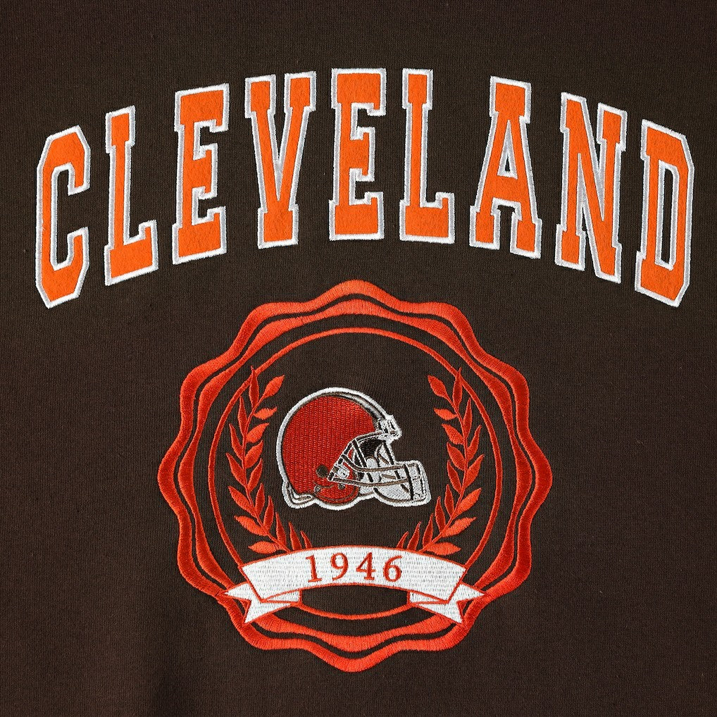 Cleveland Browns Tommy Hilfiger Women's Becca Drop Shoulder Pullover Hoodie - Brown for sale