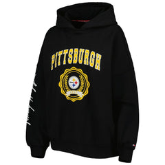 Pittsburgh Steelers Tommy Hilfiger Women's Becca Drop Shoulder Pullover Hoodie - Black sale