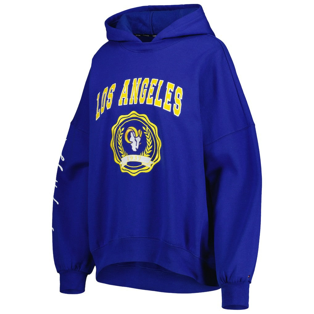 Los Angeles Rams Tommy Hilfiger Women's Becca Drop Shoulder Pullover Hoodie - Royal outlet