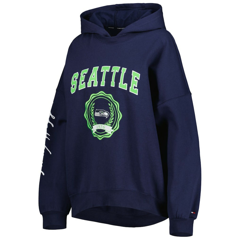 Seattle Seahawks Tommy Hilfiger Women's Becca Drop Shoulder Pullover Hoodie - College Navy outlet