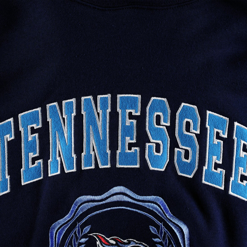 Tennessee Titans Tommy Hilfiger Women's Becca Drop Shoulder Pullover Hoodie - Navy for sale
