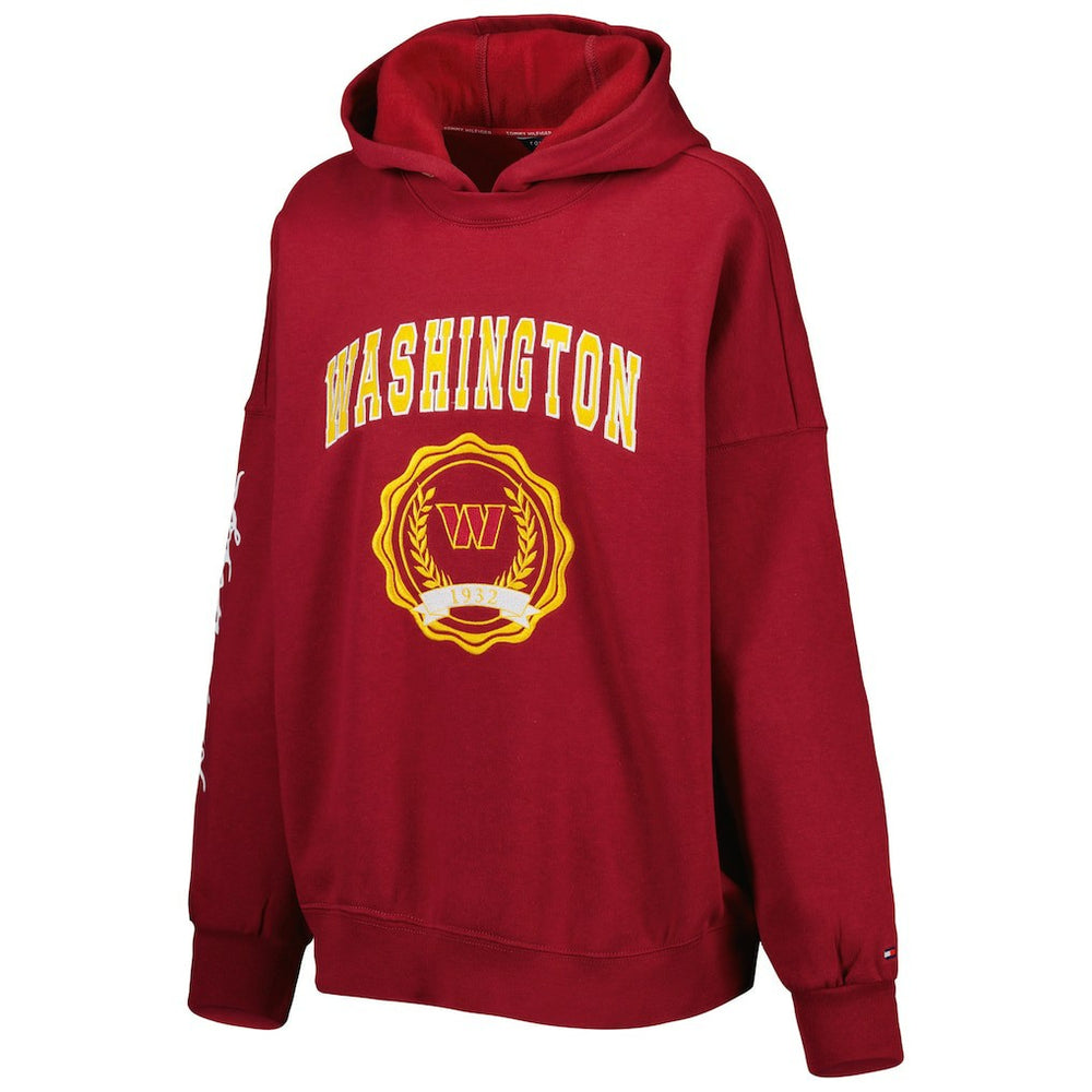 Washington Commanders Tommy Hilfiger Women's Becca Drop Shoulder Pullover Hoodie - Burgundy cheap