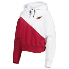 Arizona Cardinals DKNY Sport Women's Bobbi Color Blocked Pullover Hoodie - White/Cardinal for sale