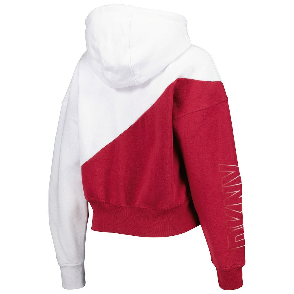 Arizona Cardinals DKNY Sport Women's Bobbi Color Blocked Pullover Hoodie - White/Cardinal for sale