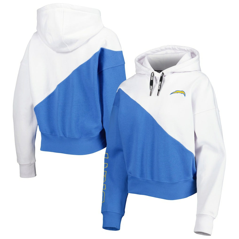 Los Angeles Chargers DKNY Sport Women's Bobbi Color Blocked Pullover Hoodie - White/Powder Blue online