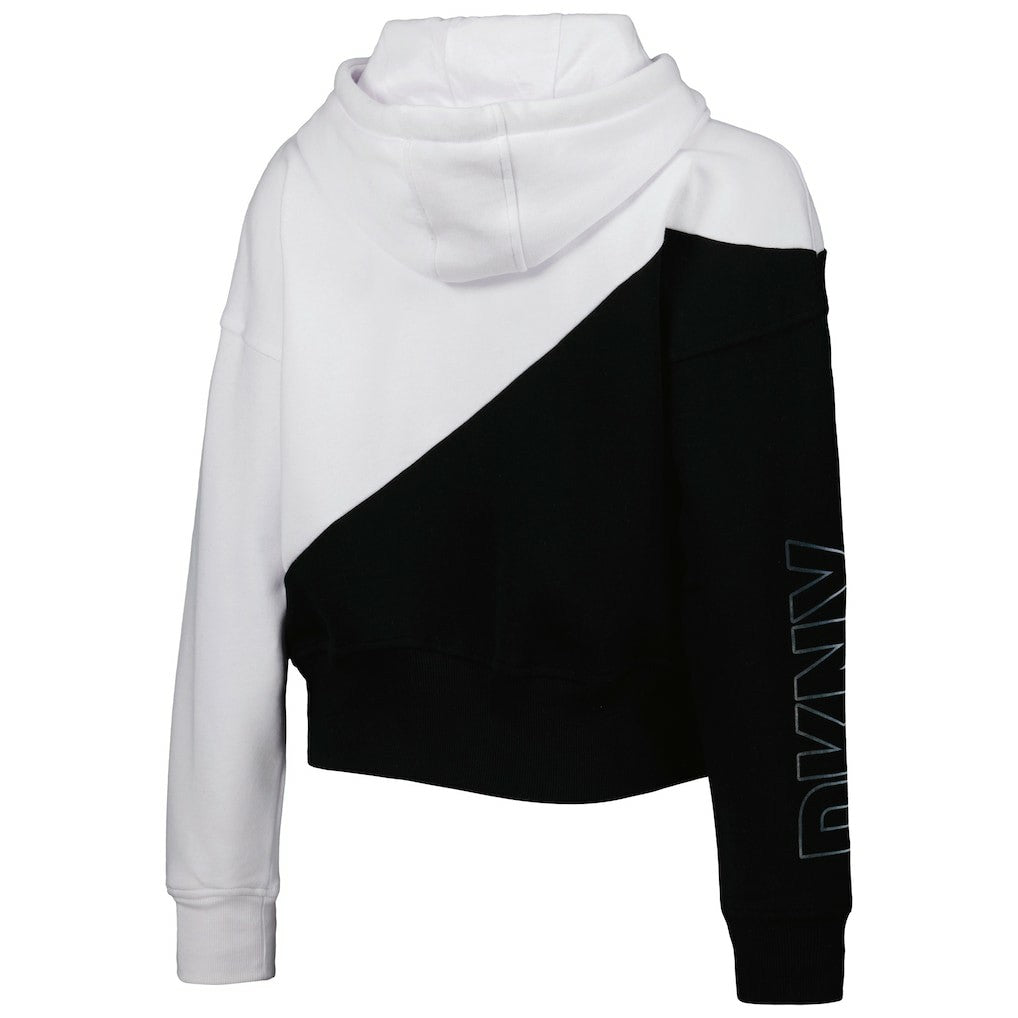 New Orleans Saints DKNY Sport Women's Bobbi Color Blocked Pullover Hoodie - White/Black outlet