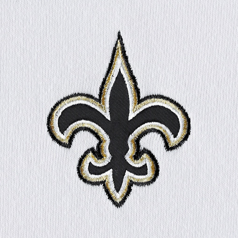 New Orleans Saints DKNY Sport Women's Bobbi Color Blocked Pullover Hoodie - White/Black outlet