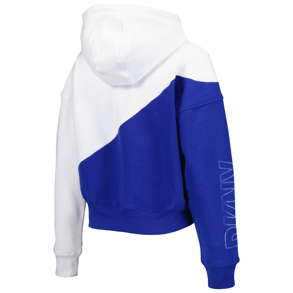 Los Angeles Rams DKNY Sport Women's Bobbi Color Blocked Pullover Hoodie - White/Royal cheap