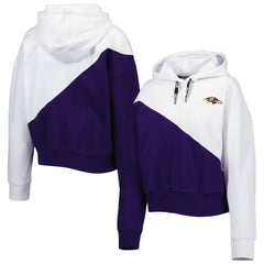 Baltimore Ravens DKNY Sport Women's Bobbi Color Blocked Pullover Hoodie - White/Purple sale