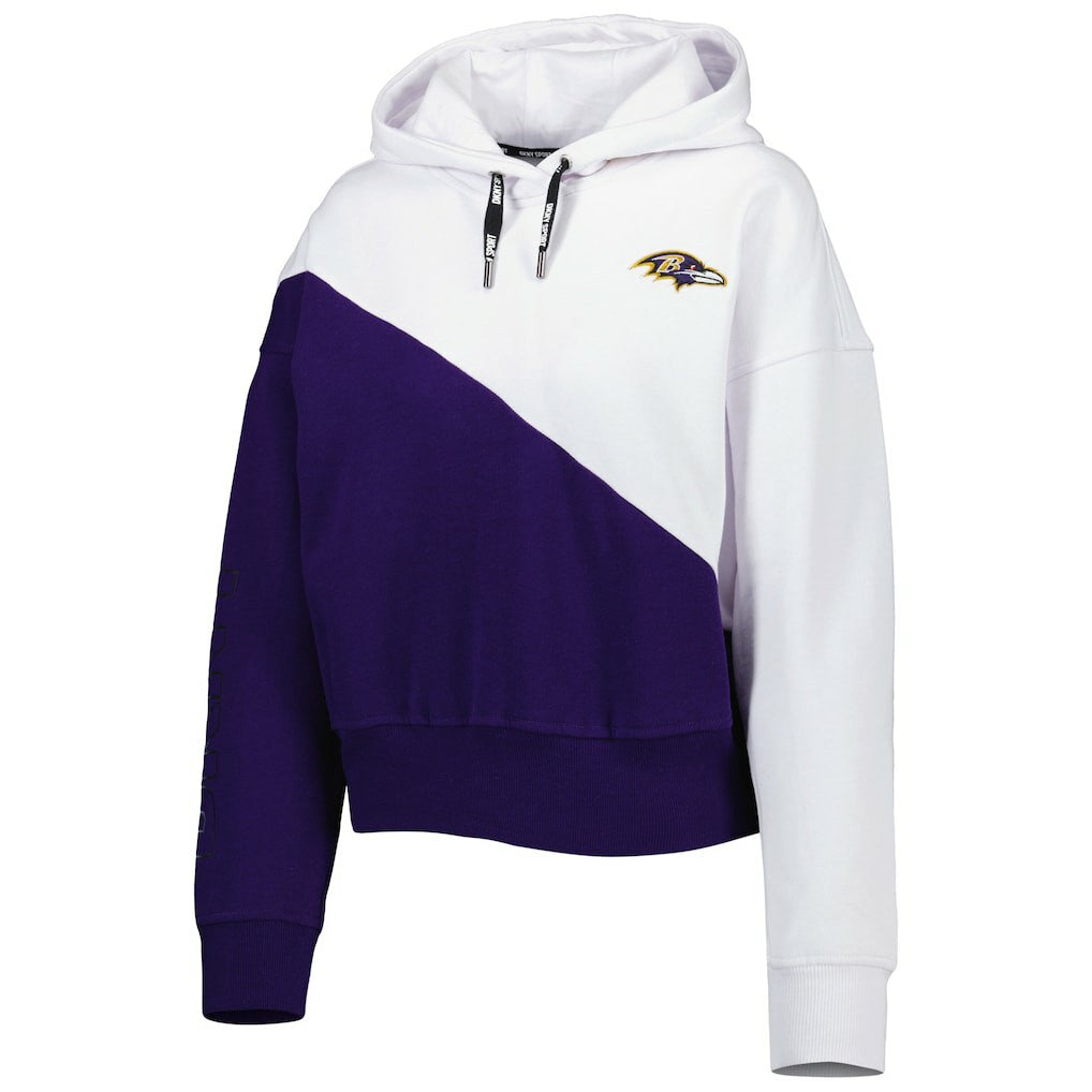 Baltimore Ravens DKNY Sport Women's Bobbi Color Blocked Pullover Hoodie - White/Purple sale