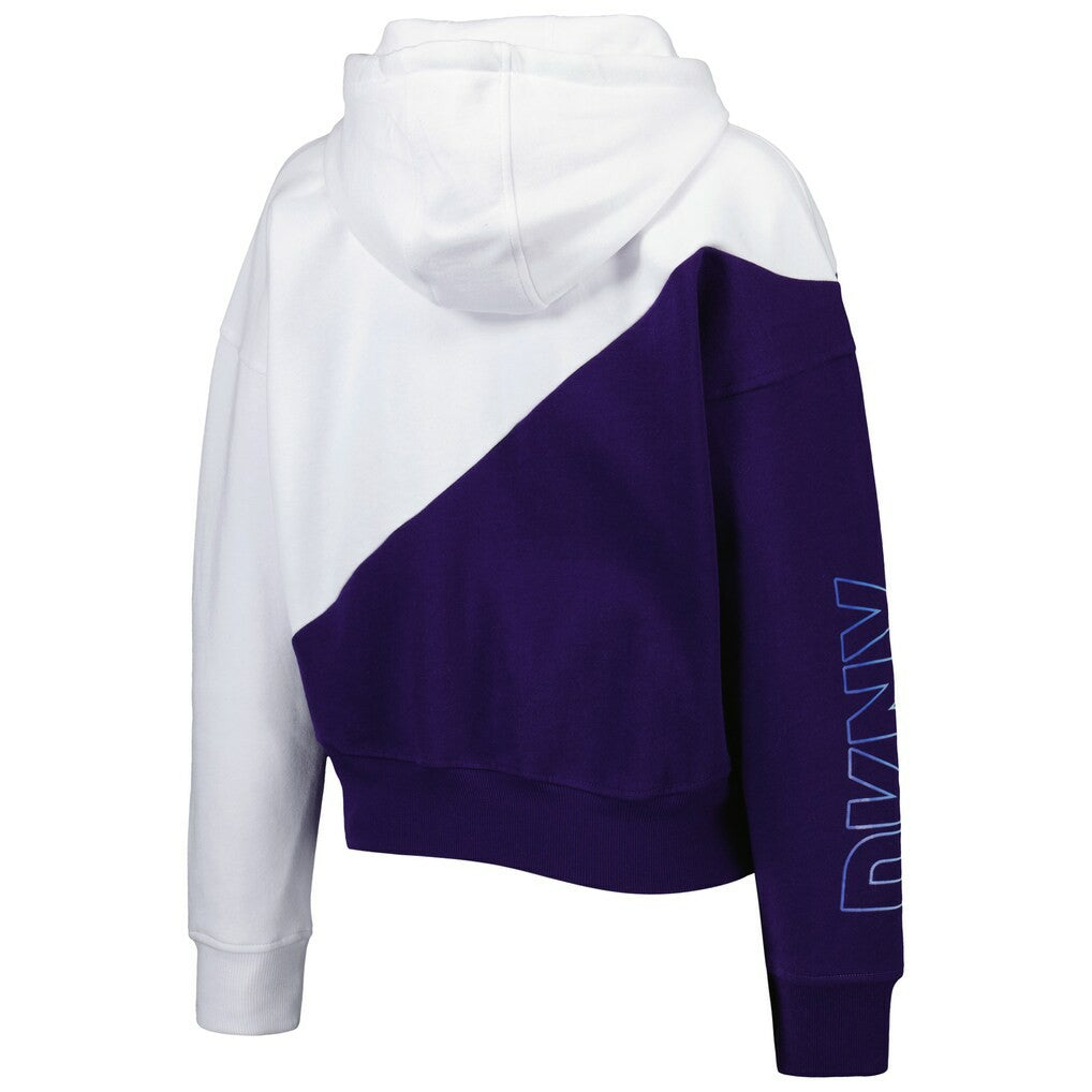 Baltimore Ravens DKNY Sport Women's Bobbi Color Blocked Pullover Hoodie - White/Purple sale