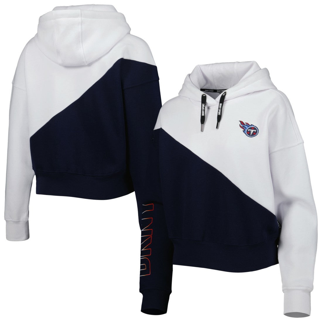 Tennessee Titans DKNY Sport Women's Bobbi Color Blocked Pullover Hoodie - White/Navy sale