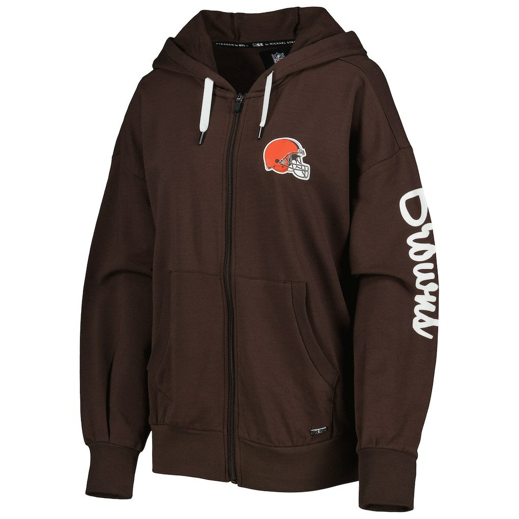 Cleveland Browns MSX by Michael Strahan Women's Emerson Lightweight Full-Zip Hoodie - Brown online