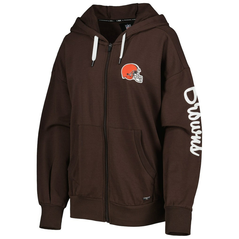 Cleveland Browns MSX by Michael Strahan Women's Emerson Lightweight Full-Zip Hoodie - Brown online