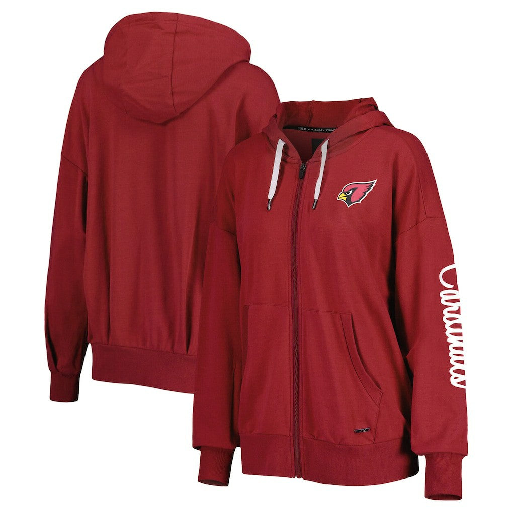 Arizona Cardinals MSX by Michael Strahan Women's Emerson Lightweight Full-Zip Hoodie - Cardinal outlet