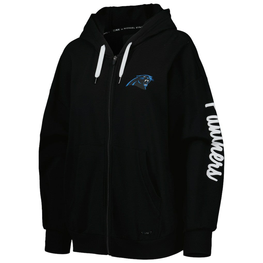 Carolina Panthers MSX by Michael Strahan Women's Emerson Lightweight Full-Zip Hoodie - Black for sale