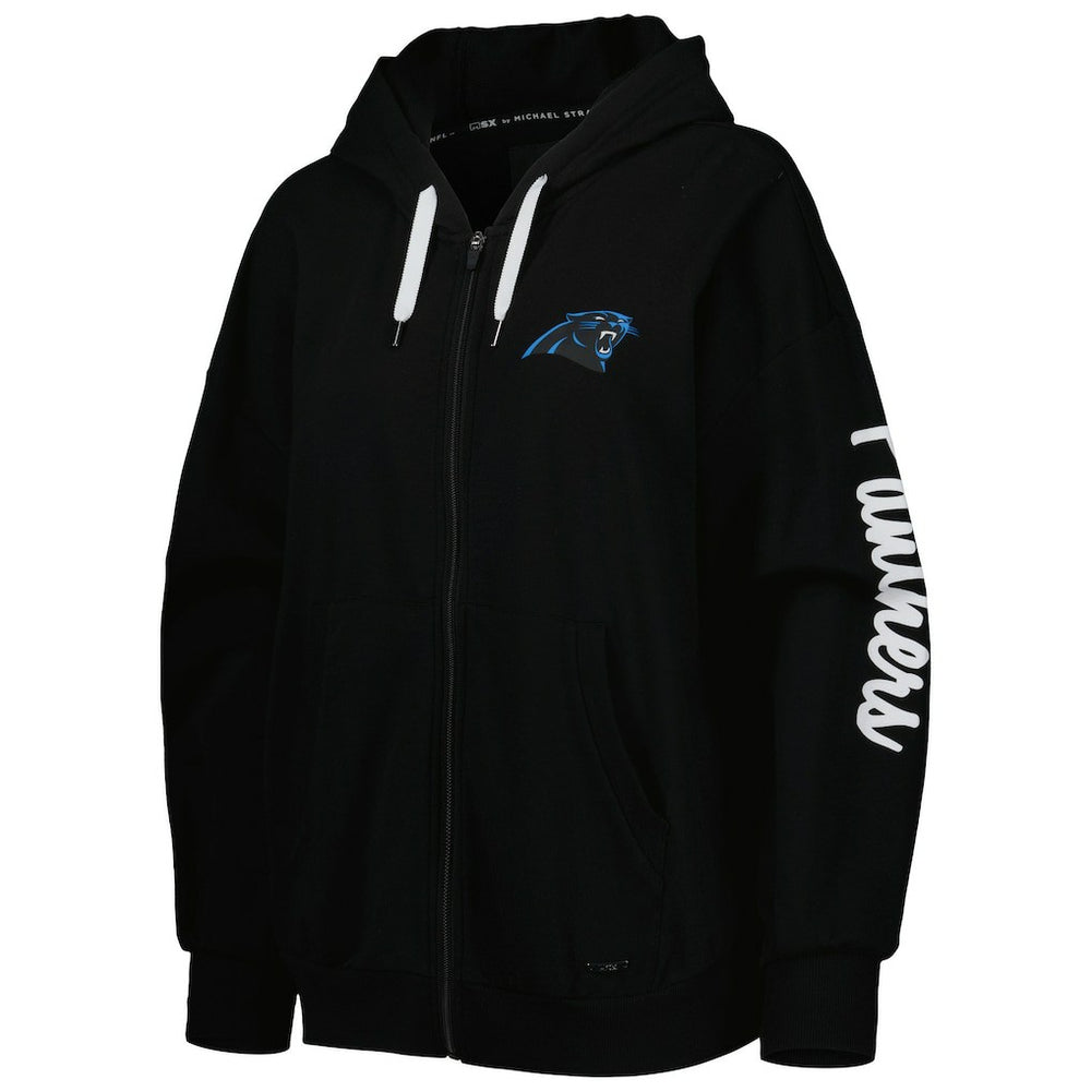 Carolina Panthers MSX by Michael Strahan Women's Emerson Lightweight Full-Zip Hoodie - Black for sale