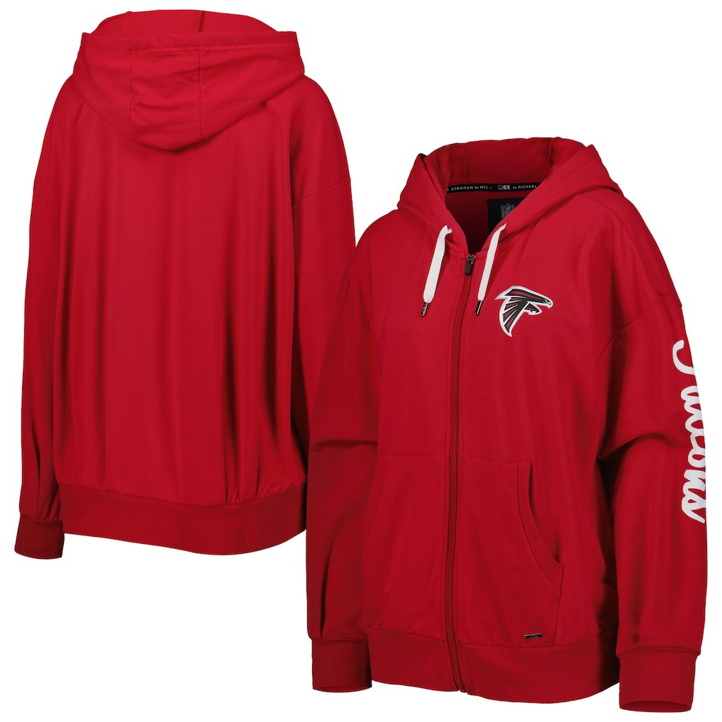Atlanta Falcons MSX by Michael Strahan Women's Emerson Lightweight Full-Zip Hoodie - Red discount
