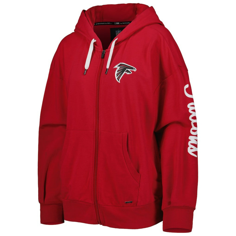 Atlanta Falcons MSX by Michael Strahan Women's Emerson Lightweight Full-Zip Hoodie - Red discount