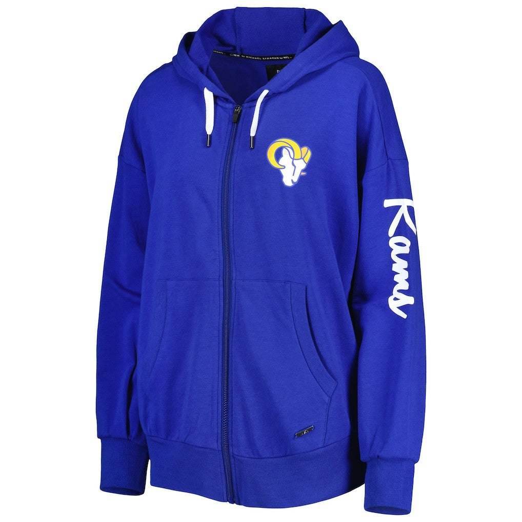 Los Angeles Rams MSX by Michael Strahan Women's Emerson Lightweight Full-Zip Hoodie - Royal sale