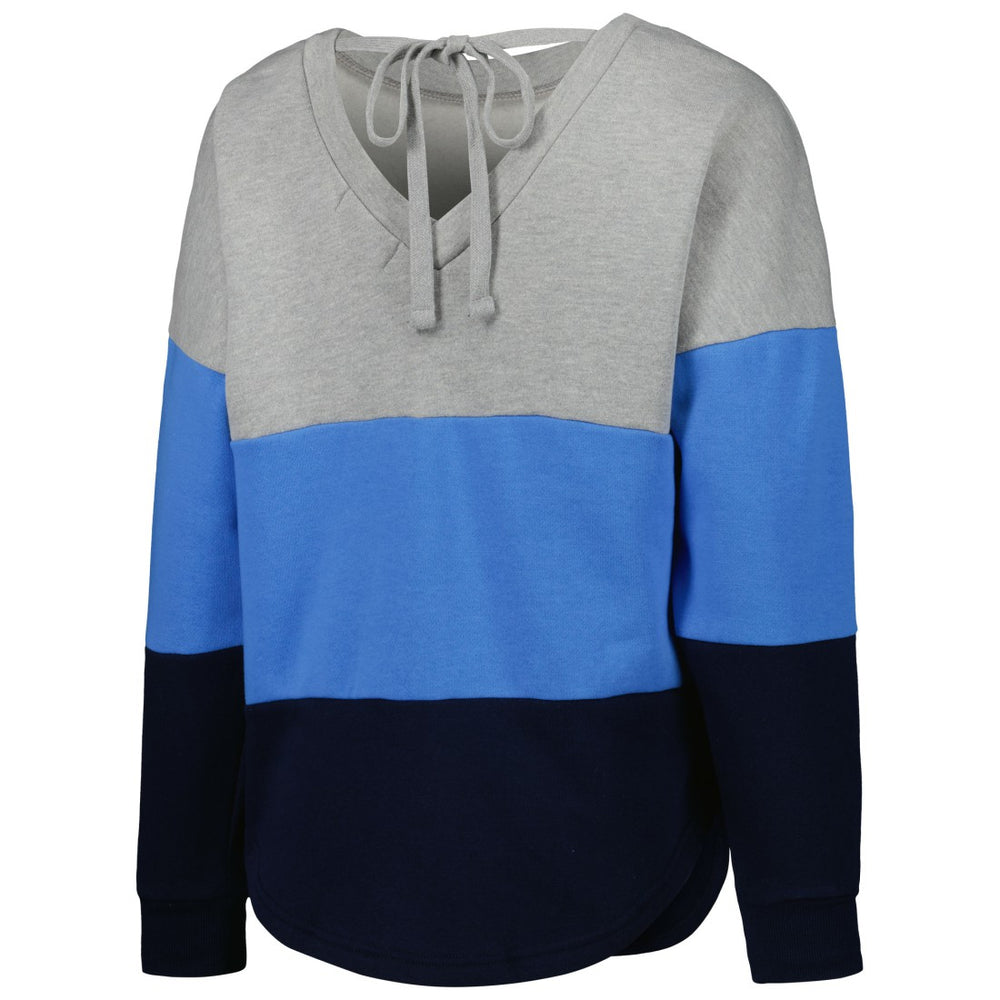 Tennessee Titans Touch Women's Outfield Deep V-Back Waist Length Pullover Sweatshirt - Heather Gray/Navy cheap