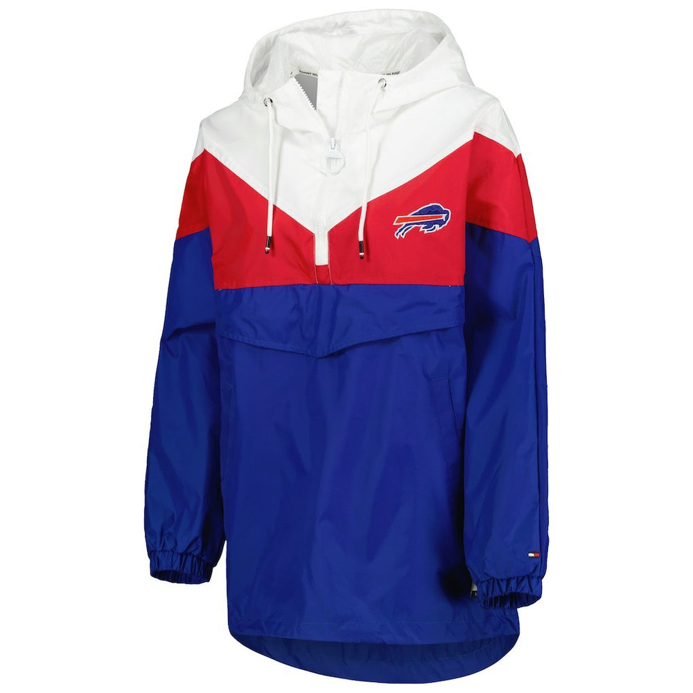 Buffalo Bills Tommy Hilfiger Women's Staci Half-Zip Hoodie Windbreaker Jacket - White/Red sale