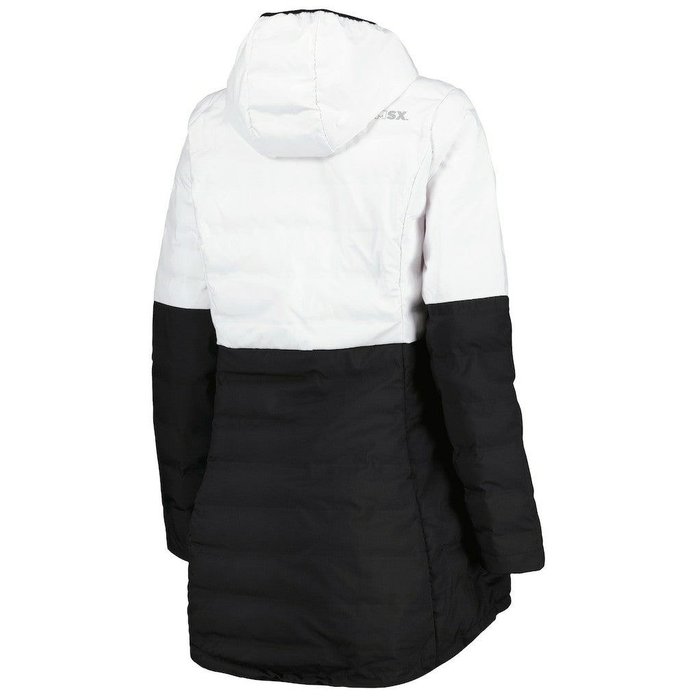 Las Vegas Raiders MSX by Michael Strahan Women's Willow Quilted Hoodie Full-Zip Jacket - White/Black cheap