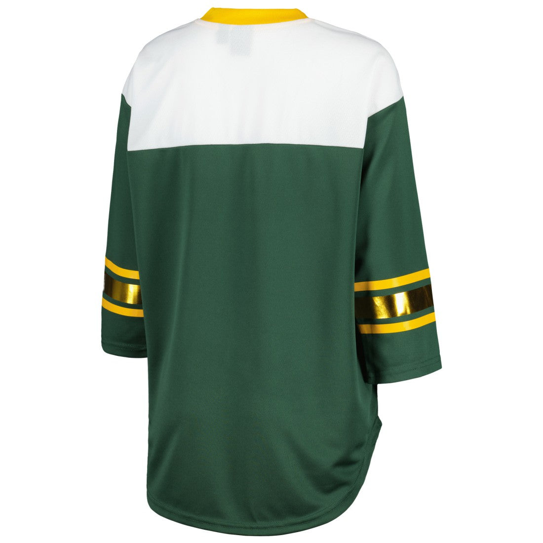 Green Bay Packers G-III 4Her by Carl Banks Women's Double Team 3/4-Sleeve Lace-Up T-Shirt - Green/White on sale