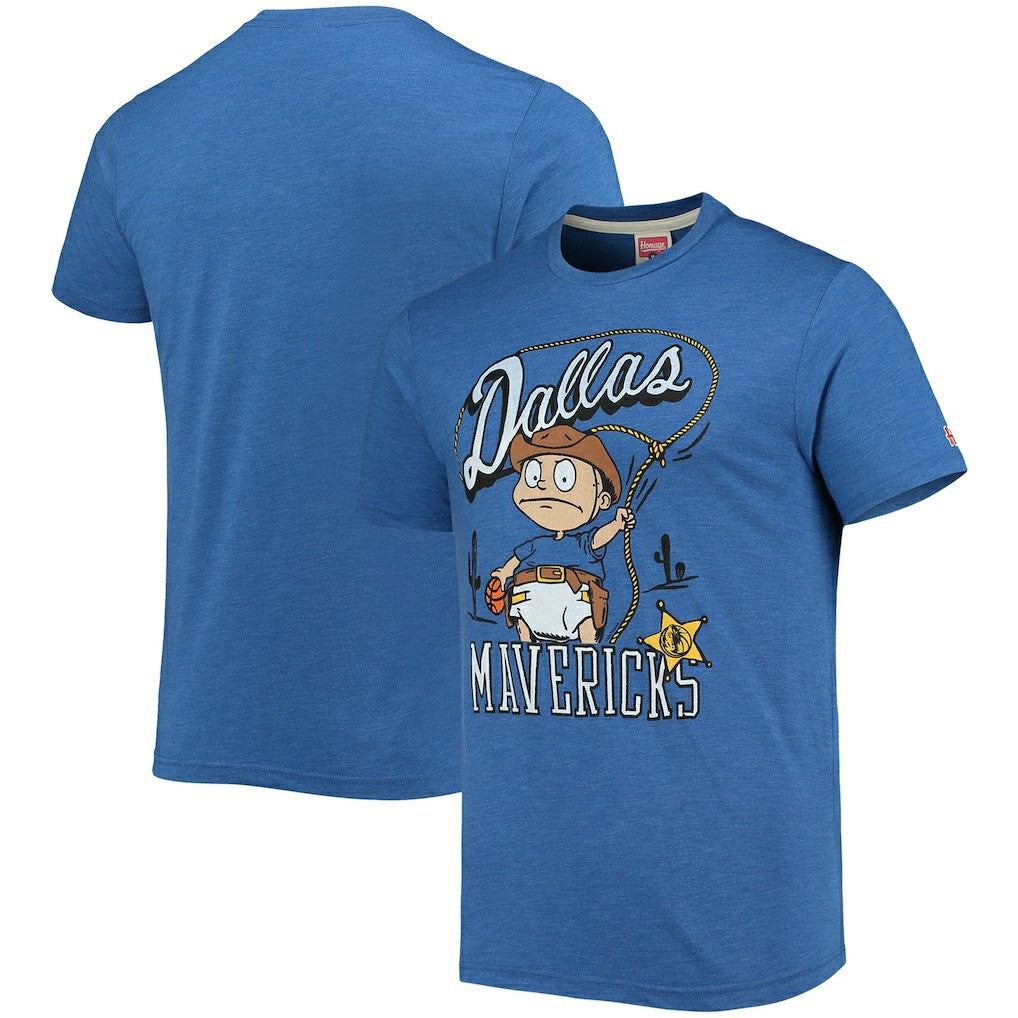 Dallas Mavericks Homage NBA x Rugrats Tri-Blend T-Shirt sale - Blue discount