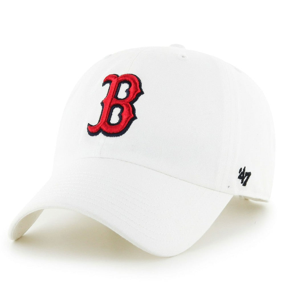 Boston Red Sox Team Logo Clean Up Adjustable Hat - White | 47 brand