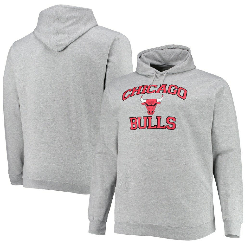 Chicago Bulls Big & Tall Heart & Soul Pullover Hoodie - Heathered Gray shop