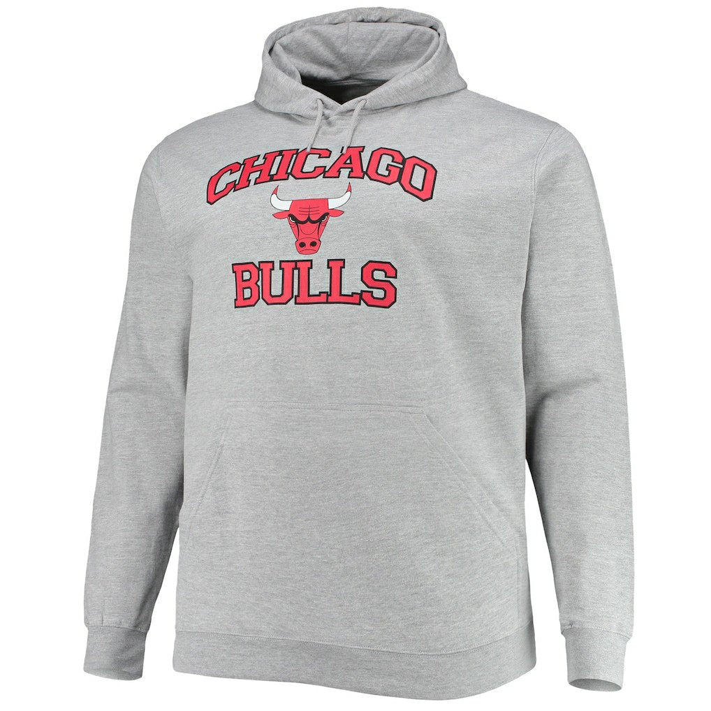 Chicago Bulls Big & Tall Heart & Soul Pullover Hoodie - Heathered Gray shop