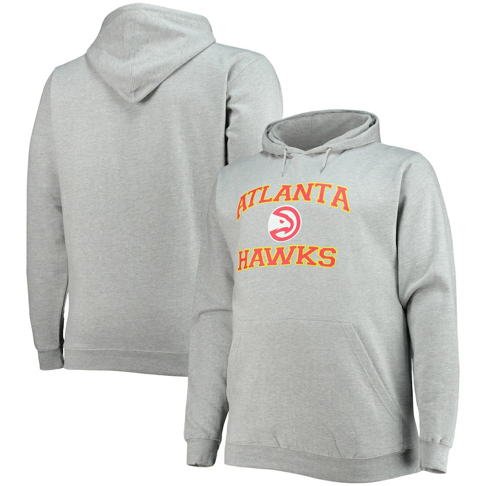 Atlanta Hawks Big & Tall Heart & Soul Pullover Hoodie - Heathered Gray on sale