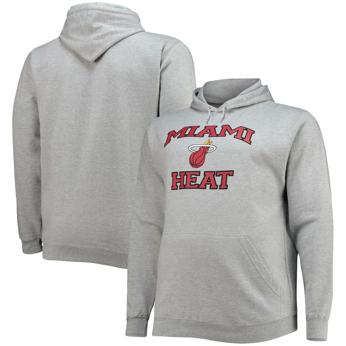Miami Heat Big & Tall Heart & Soul Pullover Hoodie - Heathered Gray cheap