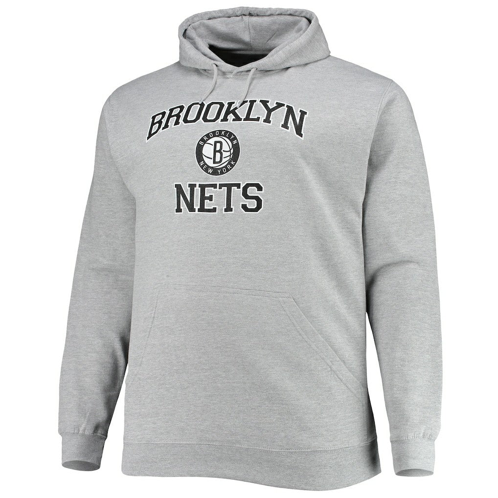 Brooklyn Nets Big & Tall Heart & Soul Pullover Hoodie - Heathered Gray on sale