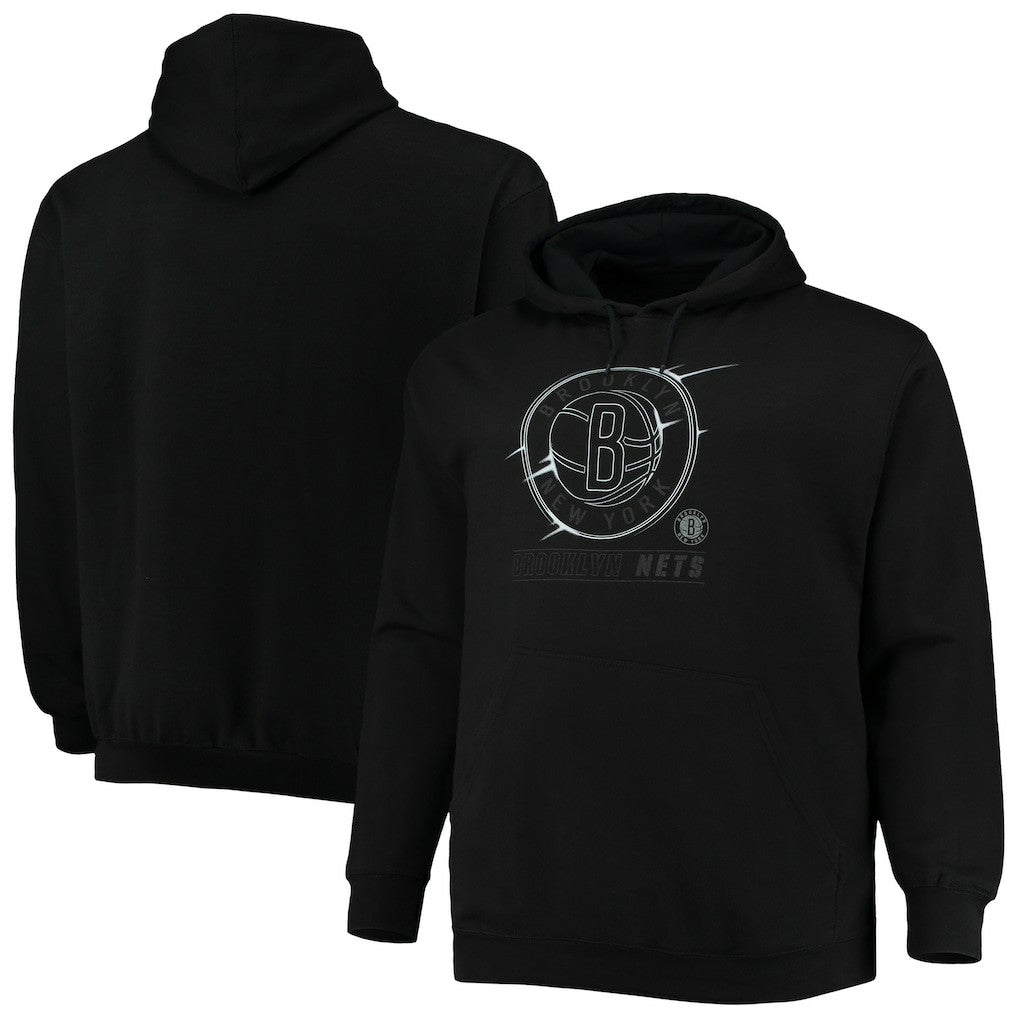 Brooklyn Nets Big & Tall Pop Pullover Hoodie - Black discount