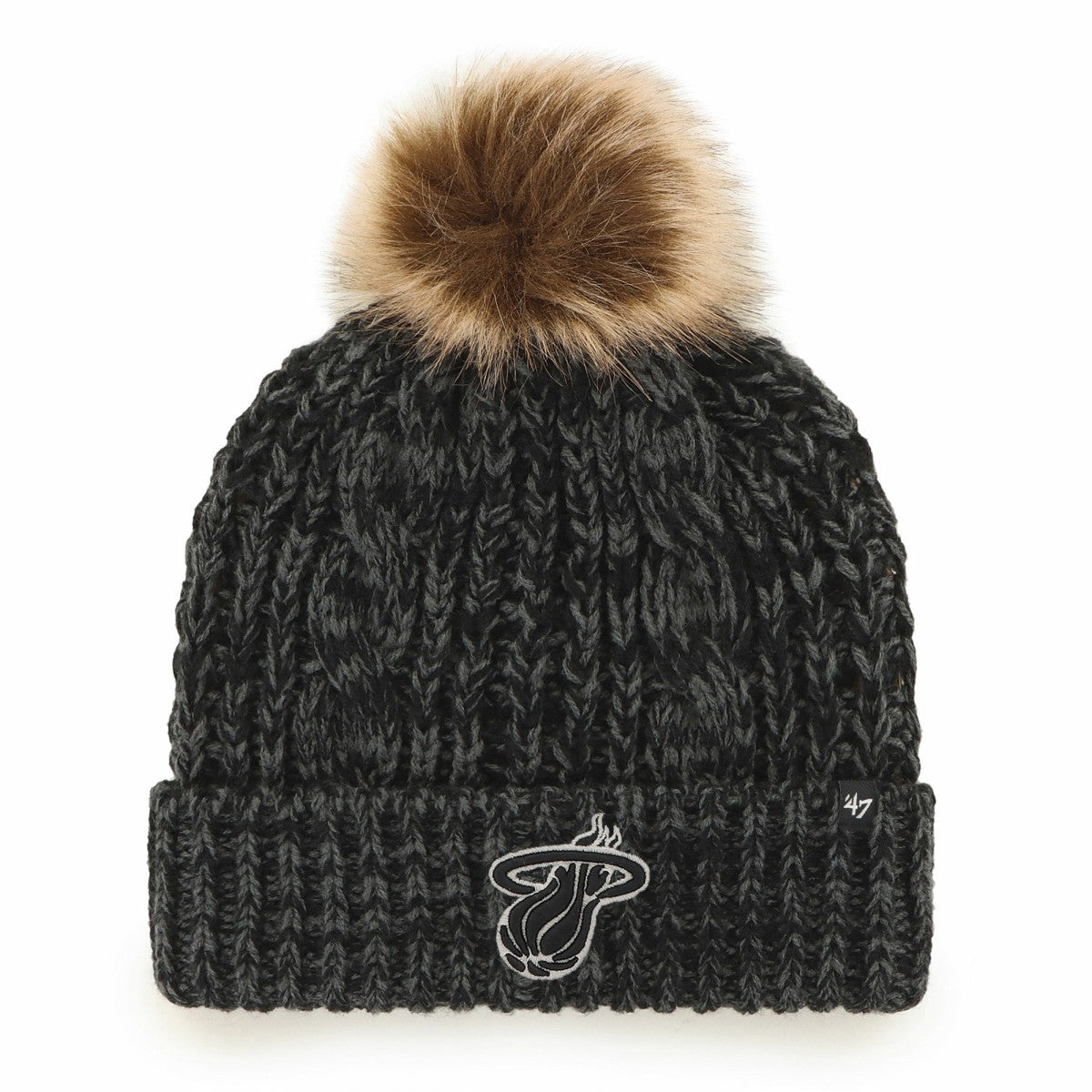 Miami Heat '47 Women's Meeko Cuffed Knit Hat with Pom - Black | 47 brand online
