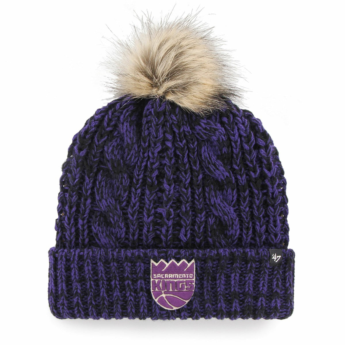 Sacramento Kings '47 Women's Meeko Cuffed Knit Hat with Pom - Purple | 47 brand shop