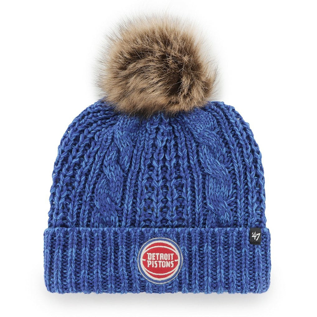 Detroit Pistons '47 Women's Meeko Cuffed Knit Hat with Pom sale - Royal | 47 brand discount