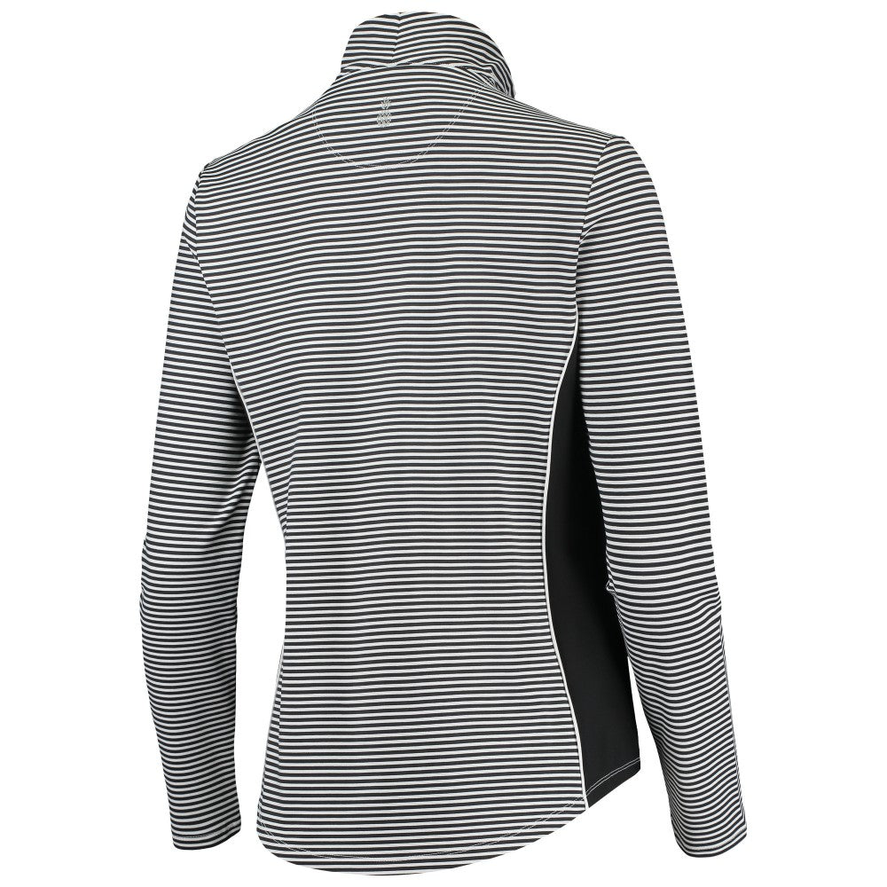 Cleveland Guardians Tommy Bahama Women's Aubrey Stripe Block IslandZone Half-Zip Jacket - Black