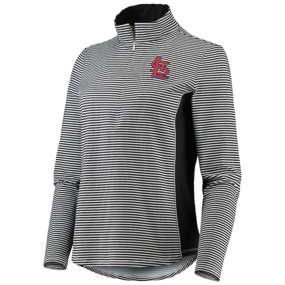 St. Louis Cardinals Tommy Bahama Women's Aubrey Stripe Block IslandZone Half-Zip Jacket - Black