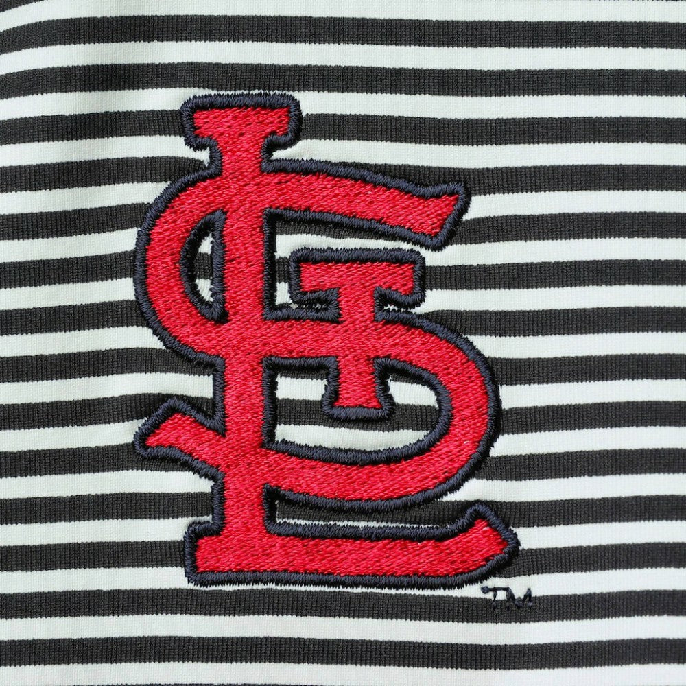 St. Louis Cardinals Tommy Bahama Women's Aubrey Stripe Block IslandZone Half-Zip Jacket - Black