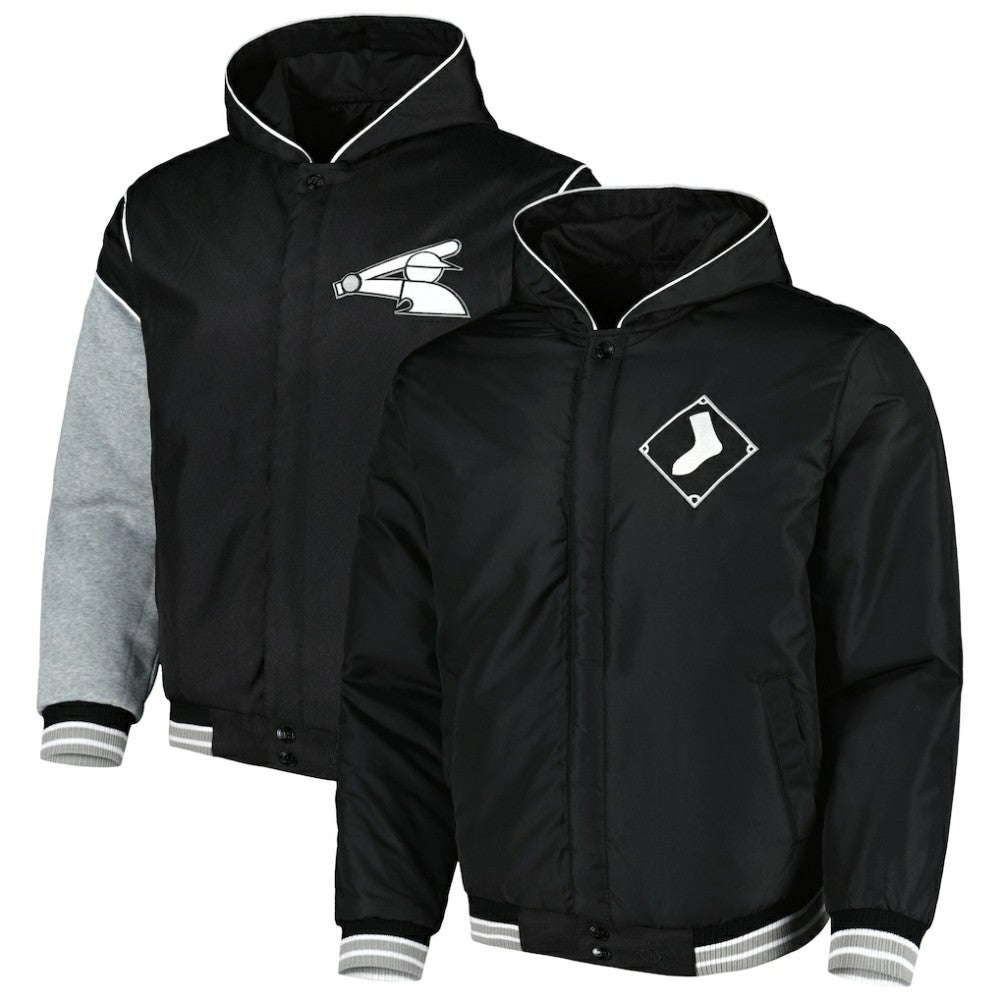 Chicago White Sox JH Design Reversible Fleece Full-Snap Hoodie Jacket - Black