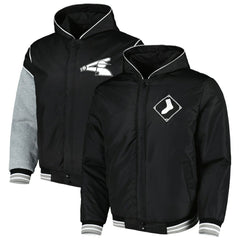 Chicago White Sox JH Design Reversible Fleece Full-Snap Hoodie Jacket - Black